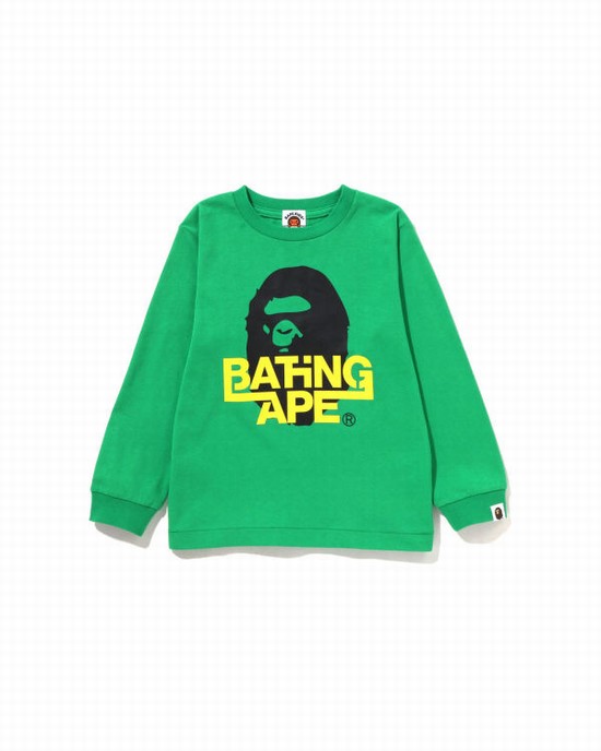 Bape Bathing Ape Ape Head L/S Tricko Detske Mätové | SK-8094