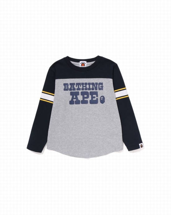 Bape Bathing Ape Football L/S Tricko Detske Siva | SK-0784