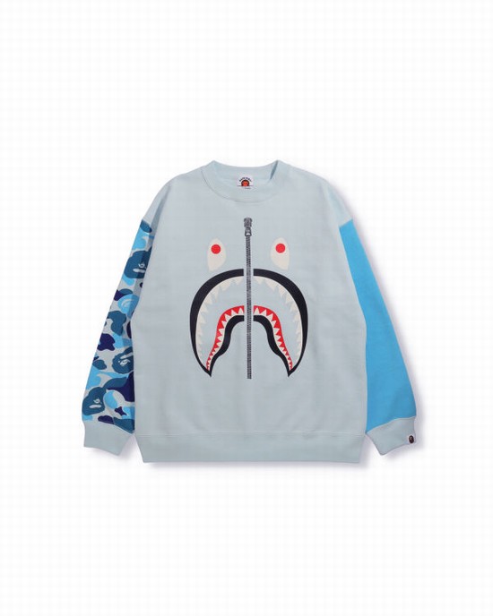 Bape Big ABC Camo Shark Oversized Crew Neck Mikiny Detske Modre | SK-2379
