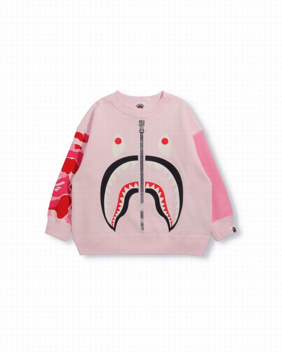 Bape Big ABC Camo Shark Oversized Crew Neck Mikiny Detske Ruzove | SK-2419