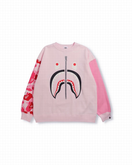 Bape Big ABC Camo Shark Oversized Crew Neck Mikiny Detske Ruzove | SK-4970