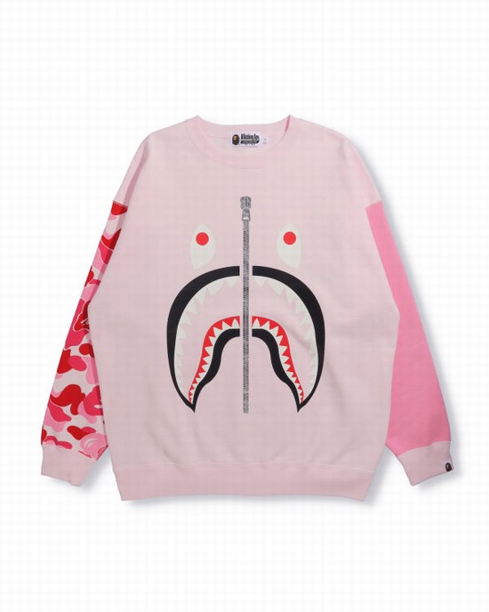 Bape Big ABC Camo Shark Oversized Crew Neck Mikiny Damske Ruzove | SK-9564