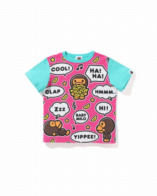 Bape Big Milo Speech Balloon Tricko Detske Mätové | SK-1079