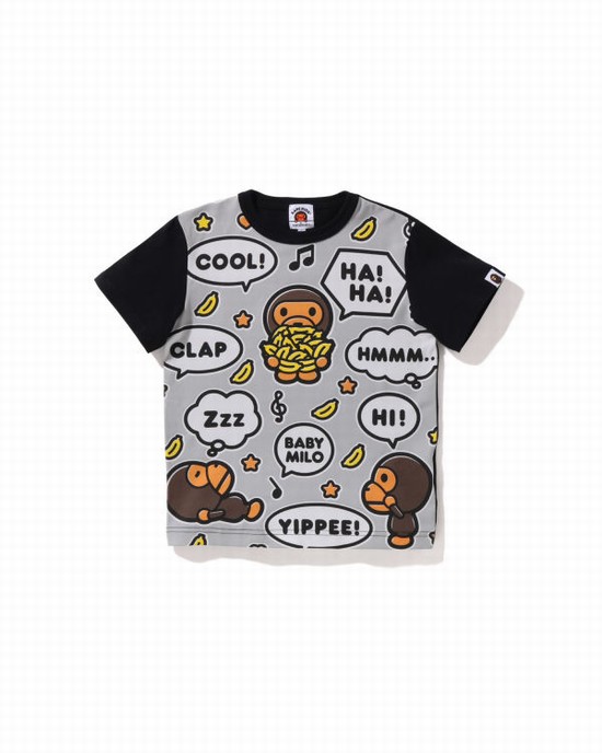 Bape Big Milo Speech Balloon Tricko Detske Čierne | SK-8260