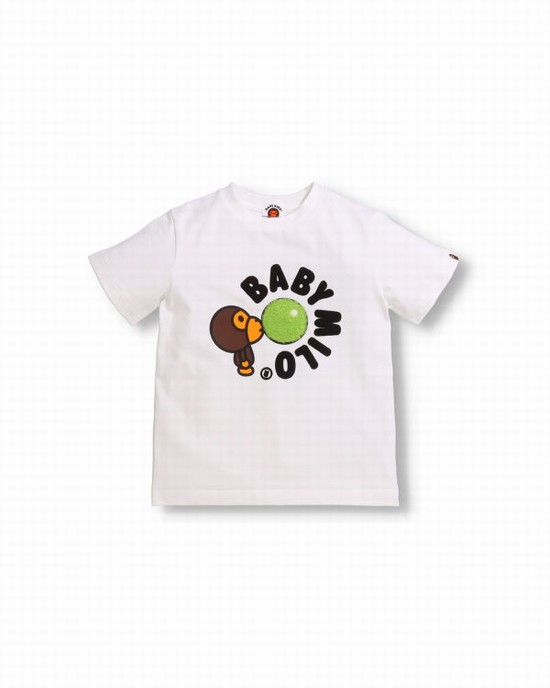 Bape Boa Fleece Milo Gum Tricko Detske Biele | SK-8750