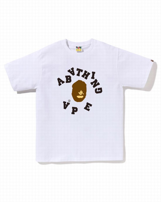 Bape Broken College Tricko Panske Biele | SK-5902