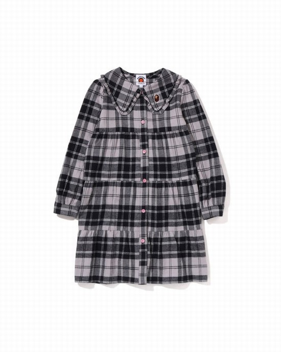 Bape Check Big Collar Onepiece Saty Detske Siva | SK-2174