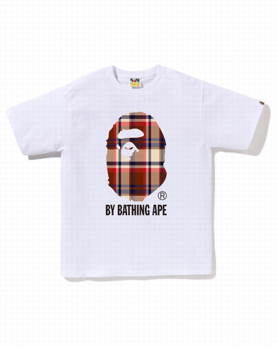 Bape Check By Bathing Ape Tricko Panske Biele | SK-2693