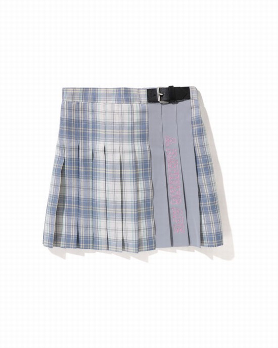 Bape Check Plisované Jr Sukne Detske Modre | SK-9106
