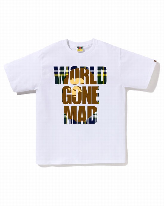 Bape Check WGM Ape Head Overlap Tricko Panske Biele | SK-7150