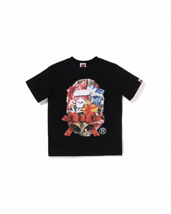 Bape Christmas Ape Head Tricko Detske Čierne | SK-7620