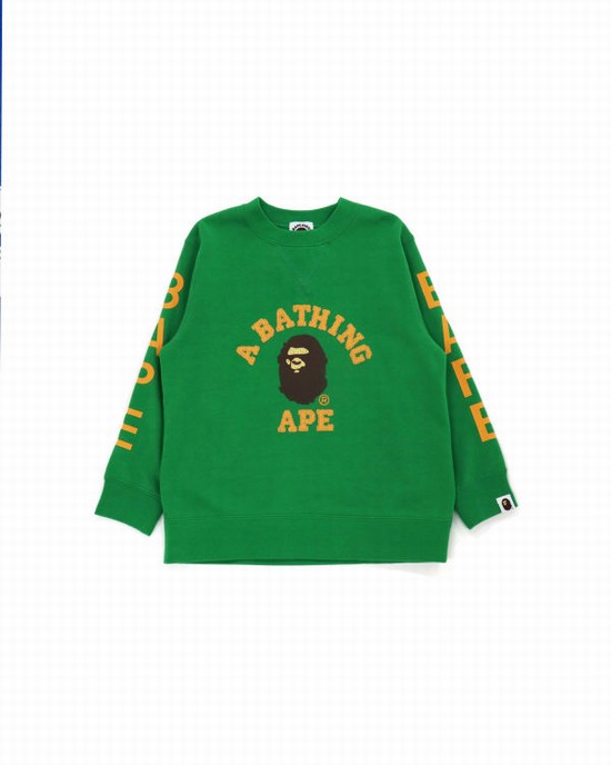 Bape College Crewneck Mikiny Detske Tyrkysový Zelene | SK-0729