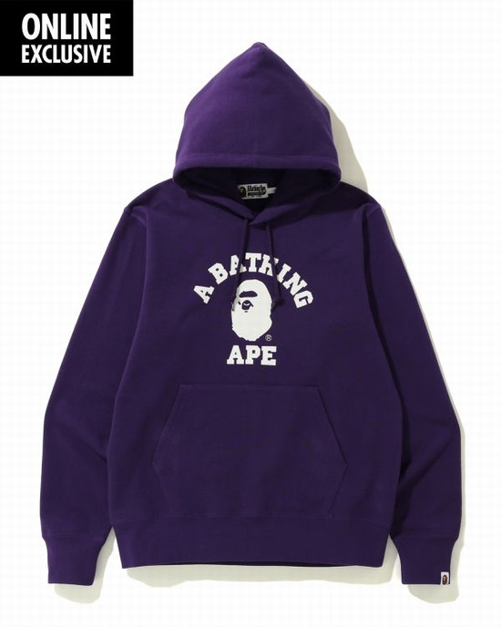 Bape College Mikiny S Kapucňou Panske Nachový | SK-8092
