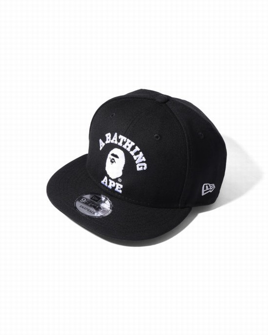 Bape College New Era Snap Back Caps Panske Čierne | SK-0953