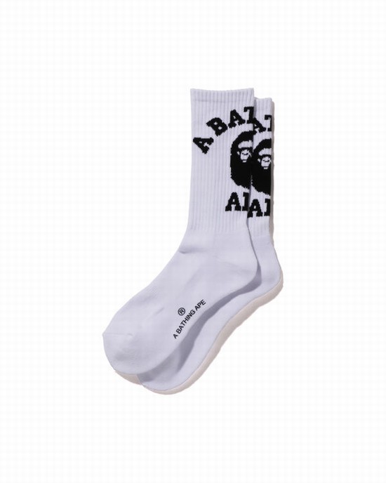 Bape College Ponozky Panske Biele | SK-6309