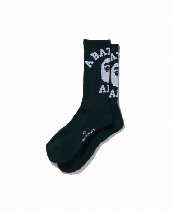 Bape College Ponozky Panske Tmavo Zelene | SK-7891