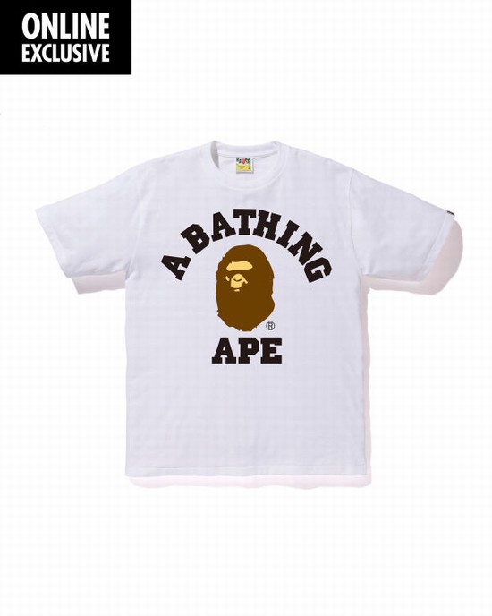 Bape College Tricko Panske Biele | SK-4357