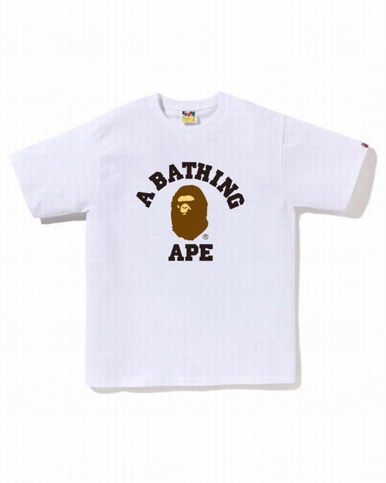 Bape College Tricko Panske Biele | SK-7083