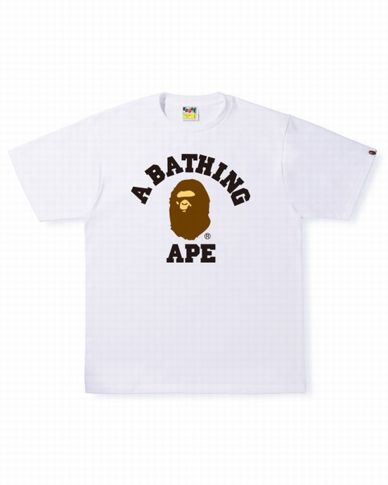Bape College Tricko Panske Biele | SK-7260