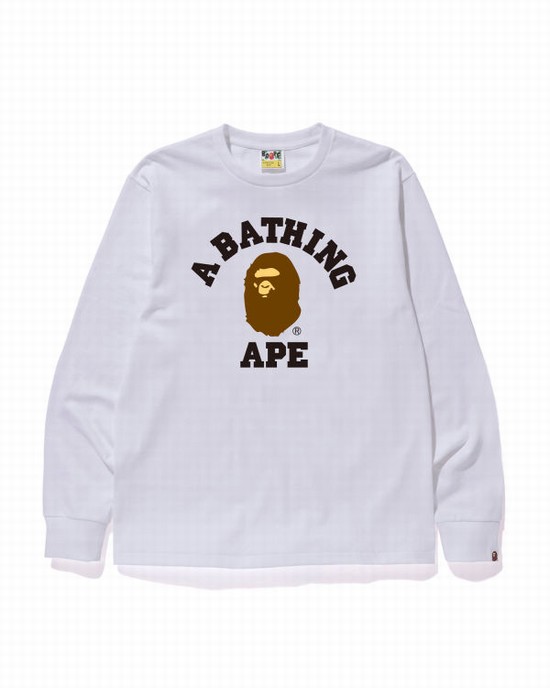 Bape College Tricko Panske Biele | SK-9072