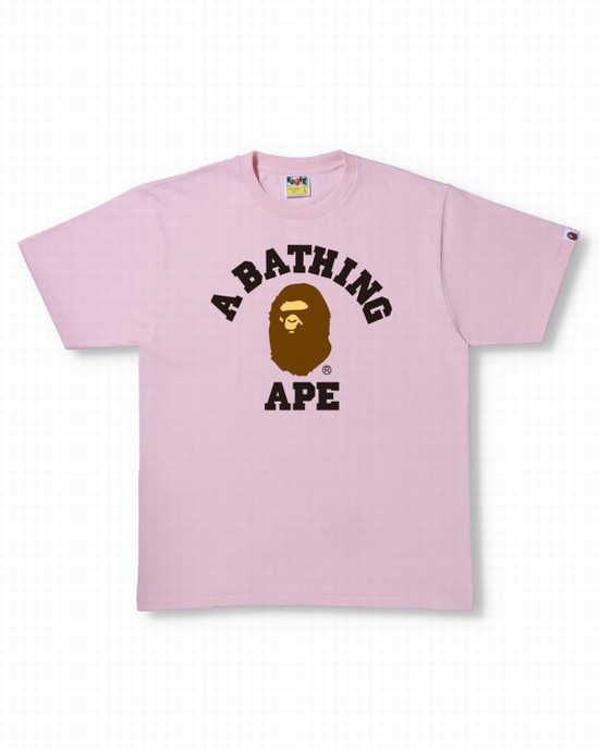Bape College Tricko Panske Ruzove | SK-4756