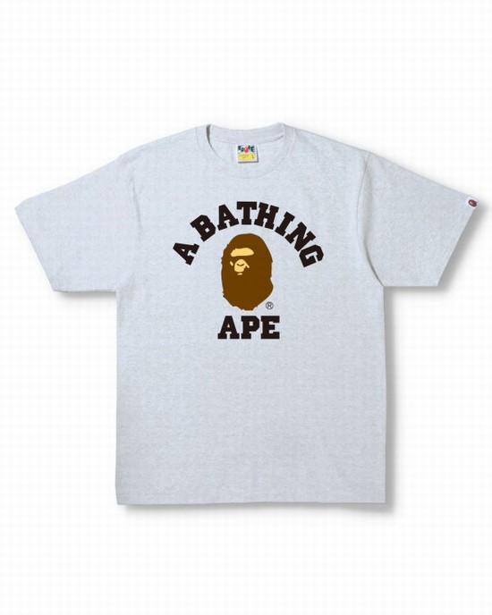 Bape College Tricko Panske Siva | SK-8214