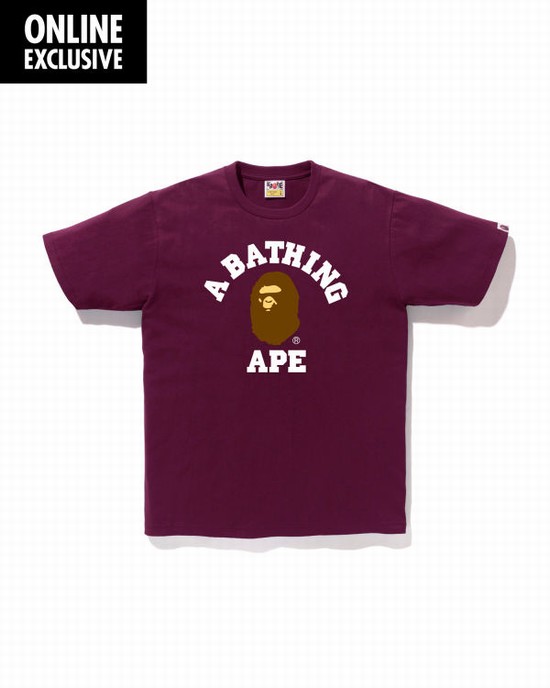 Bape College Tricko Panske Tmavo Nachový | SK-9317