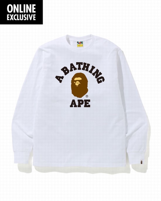 Bape College logo Tricko Panske Biele | SK-3981