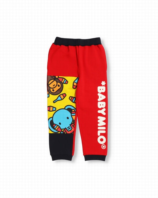 Bape Color Block Milo Circus Tepláky Detske Svetlo Červené | SK-6129