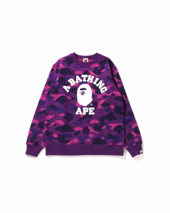 Bape Color Camo College Crewneck JR Mikiny Detske Nachový | SK-6103