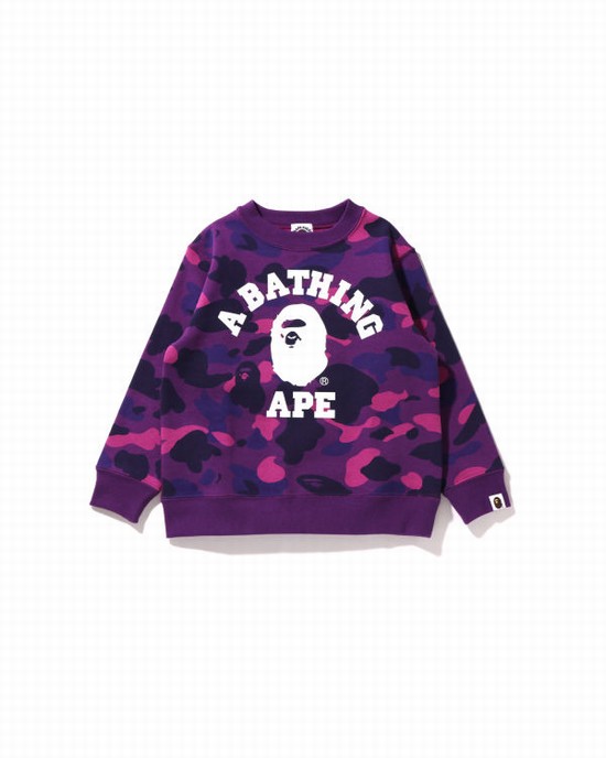 Bape Color Camo College Crewneck Mikiny Detske Nachový | SK-7038