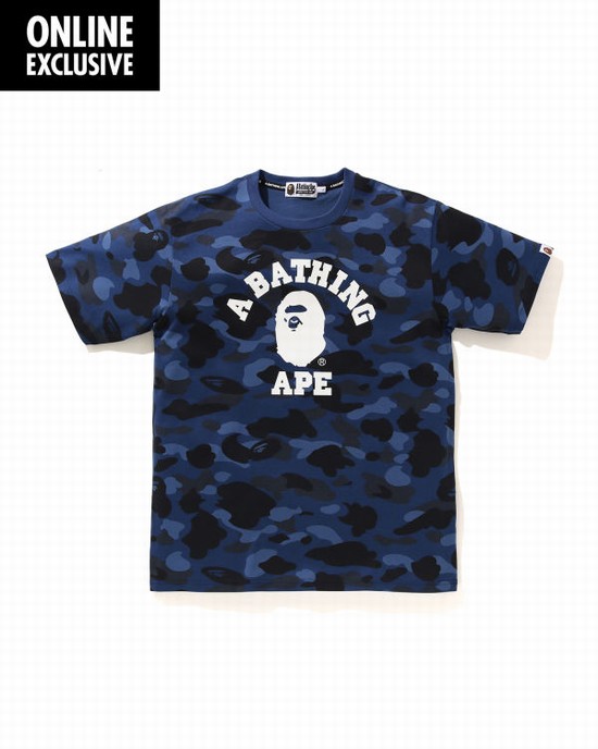 Bape Color Camo College Tricko Panske Námornícka Modrá Modre | SK-8145