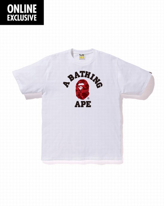 Bape Color Camo College Tricko Panske Tmavo Červené | SK-4807