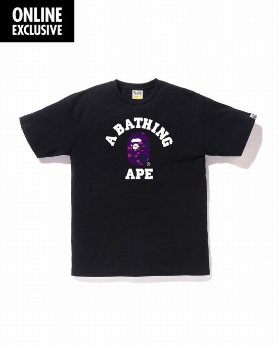 Bape Color Camo College Tricko Panske Tmavo Nachový | SK-6139