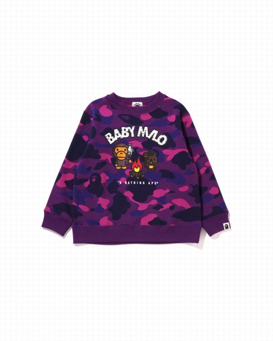 Bape Color Camo Milo Camp Crewneck Mikiny Detske Nachový | SK-8637
