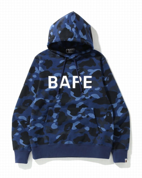 Bape Color Camo Pullover Mikiny S Kapucňou Panske Modre | SK-4179
