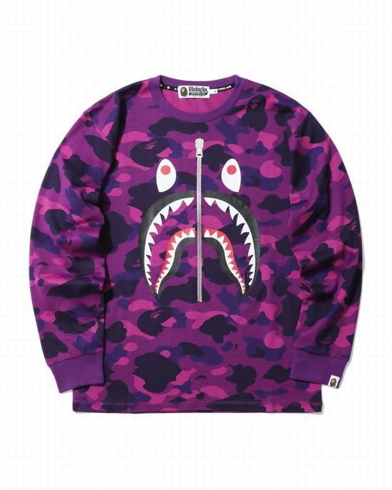 Bape Color Camo Shark Tricko Panske Nachový | SK-9052