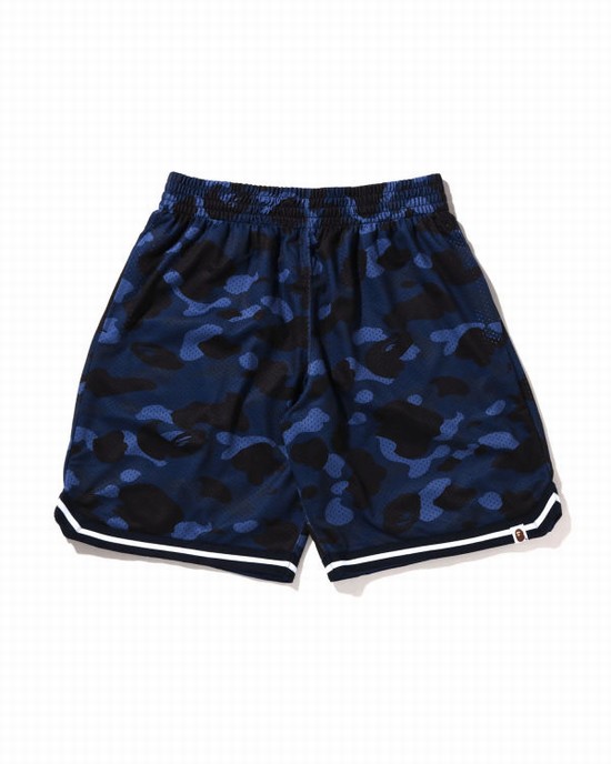 Bape Color Camo Siroke Topanky Fit Basketball Sortky Panske Modre | SK-0264