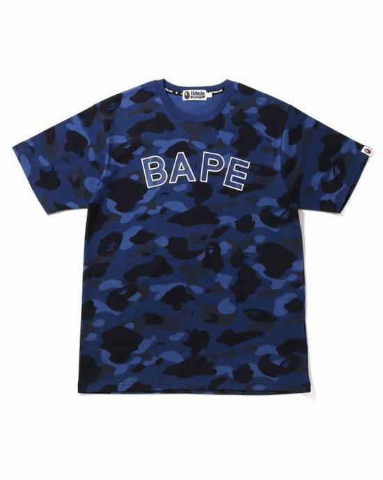 Bape Color Camo Tricko Panske Námornícka Modrá Modre | SK-3502