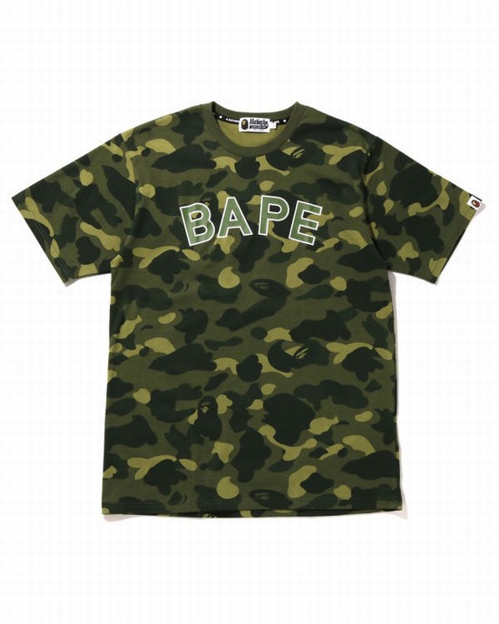 Bape Color Camo Tricko Panske Zelene | SK-2046
