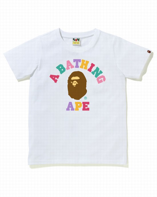 Bape Colors College Tricko Damske Biele | SK-1765