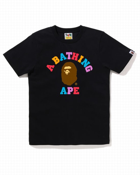 Bape Colors College Tricko Damske Čierne | SK-5231