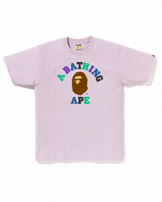 Bape Colors College Tricko Panske Nachový | SK-0365