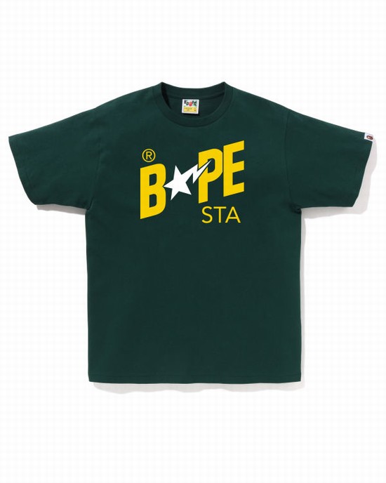 Bape Colors STA Logo Tricko Panske Tmavo Zelene | SK-6259