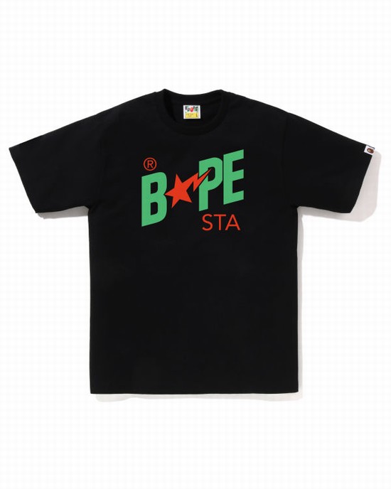 Bape Colors STA Logo Tricko Panske Čierne | SK-7203
