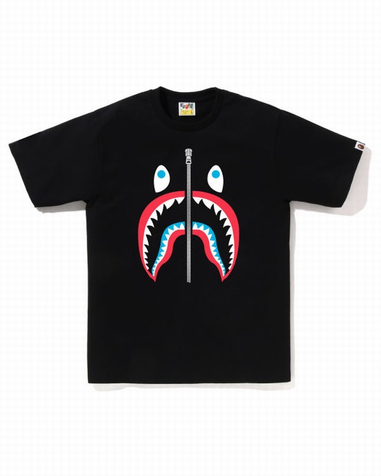 Bape Colors Shark Tricko Panske Čierne | SK-4938