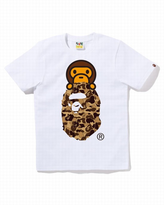 Bape Cookie Camo 2 Milo On Ape Head Tricko Damske Biele | SK-5987