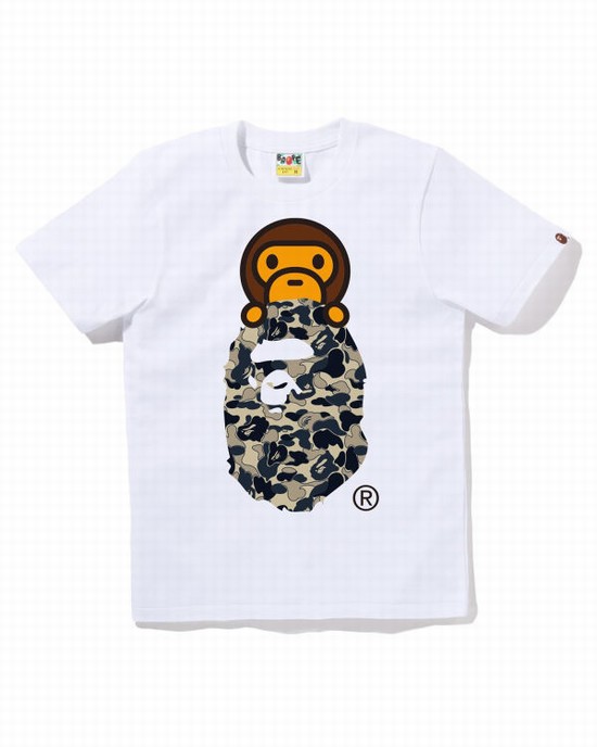 Bape Cookie Camo 2 Milo On Ape Head Tricko Damske Biele | SK-6420