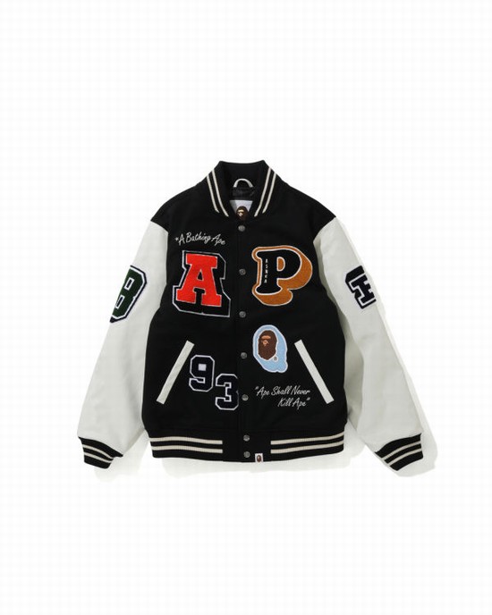 Bape Crazy Patch Varsity Bundy Panske Čierne | SK-5386