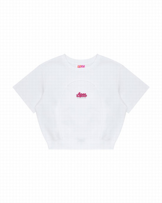Bape Cropped logo Mikiny Damske Biele | SK-8907
